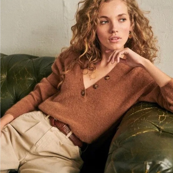 Sezane Sweaters - SÉZANE Willy Mohair Alpaca Jumper in Camel